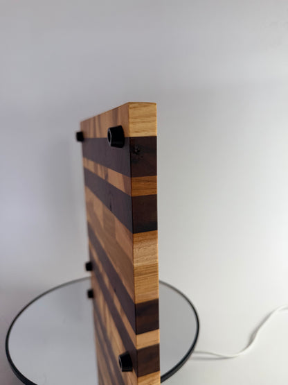 Storm Sky — Walnut & Hickory End-Grain Board with Blue Epoxy