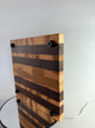 Storm Sky — Walnut & Hickory End-Grain Board with Blue Epoxy
