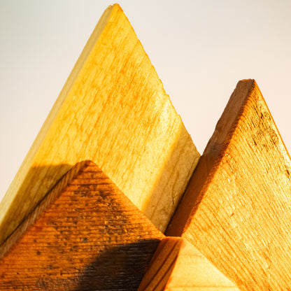 Handcrafted Wooden Mountain Sculpture, Style C – Reclaimed Pine & Cedar | Made in Colorado