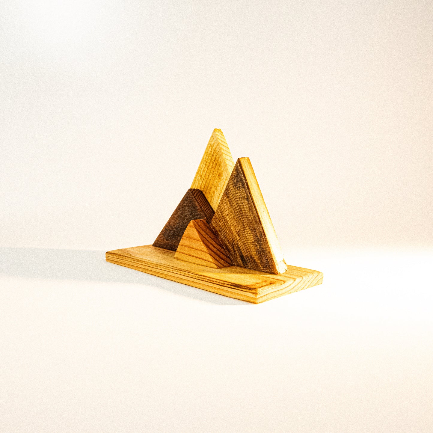 Handcrafted Wooden Mountain Sculpture, Style C – Reclaimed Pine & Cedar | Made in Colorado