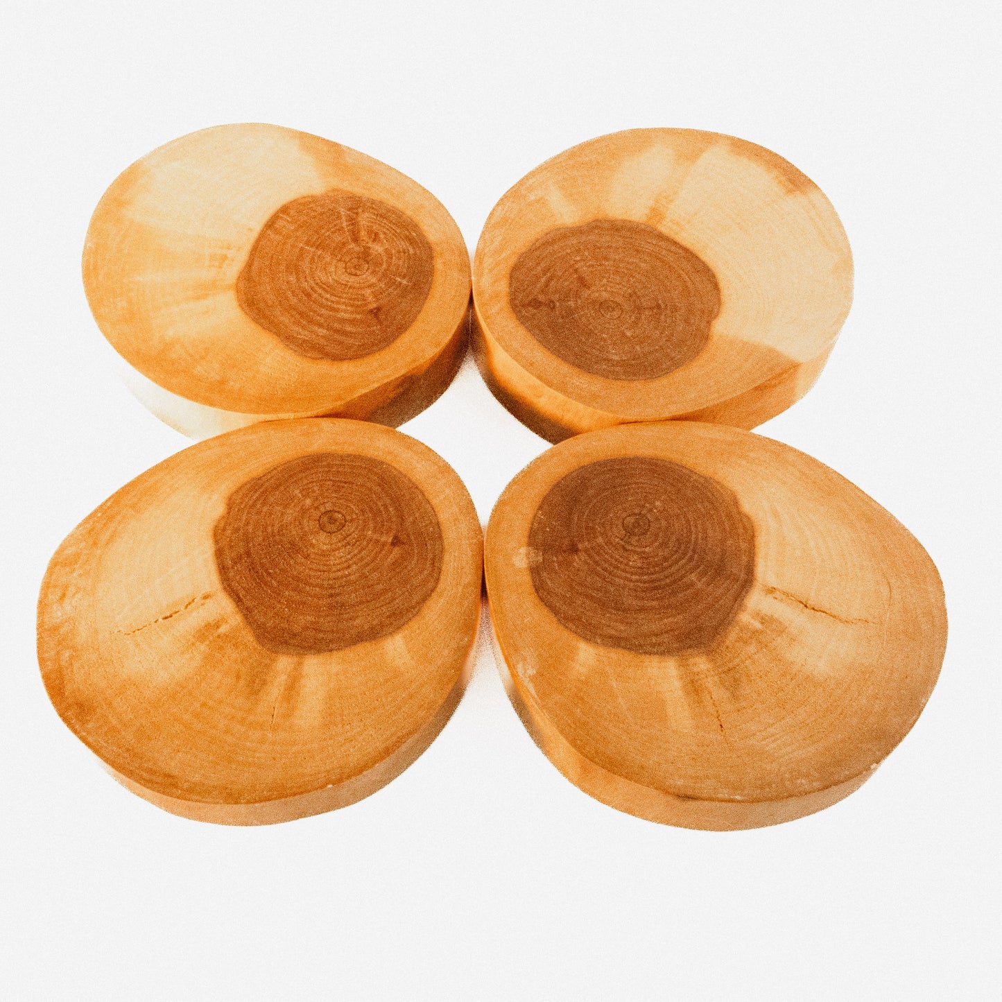 Thick, oval Russian Olive Core Coasters (Set of 4)
