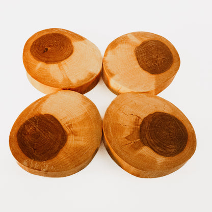 Thick, oval Russian Olive Core Coasters (Set of 4)