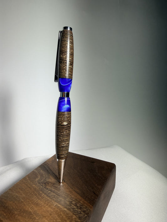 Slot Canyon — Wenge & Cobalt Resin Pen — hero