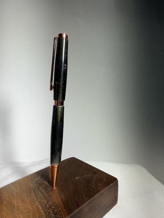 Lava Flow — Black Resin & Copper Pen — hero