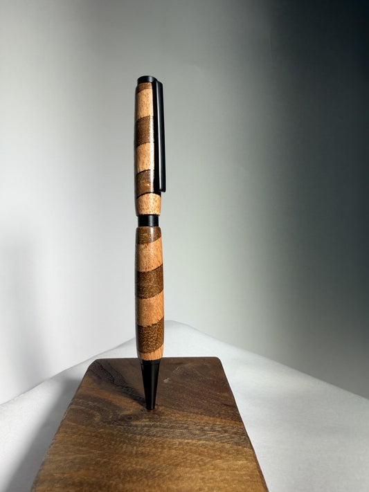 Switchback — Lacewood & Leopardwood Pen — detail
