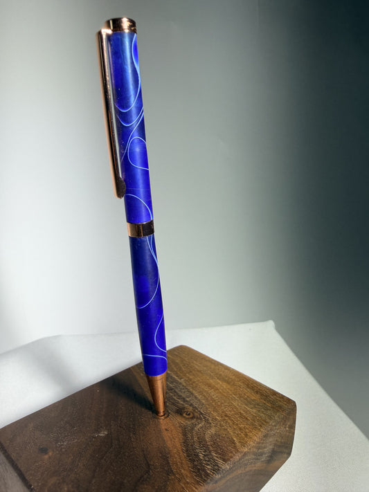Riptide — Blue Swirl Acrylic Pen — hero