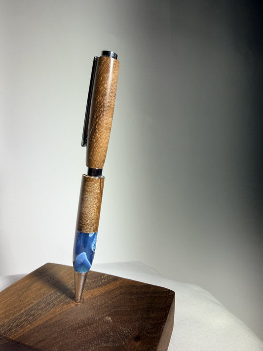 Shoreline — Curly Mango & Blue Resin Pen — hero