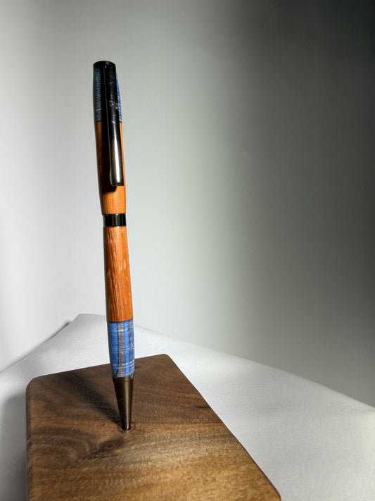 Canyon Sky — Osage Orange & Blue Pen — detail