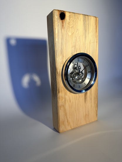 Cottonwood desk clock side angle showing wood thickness