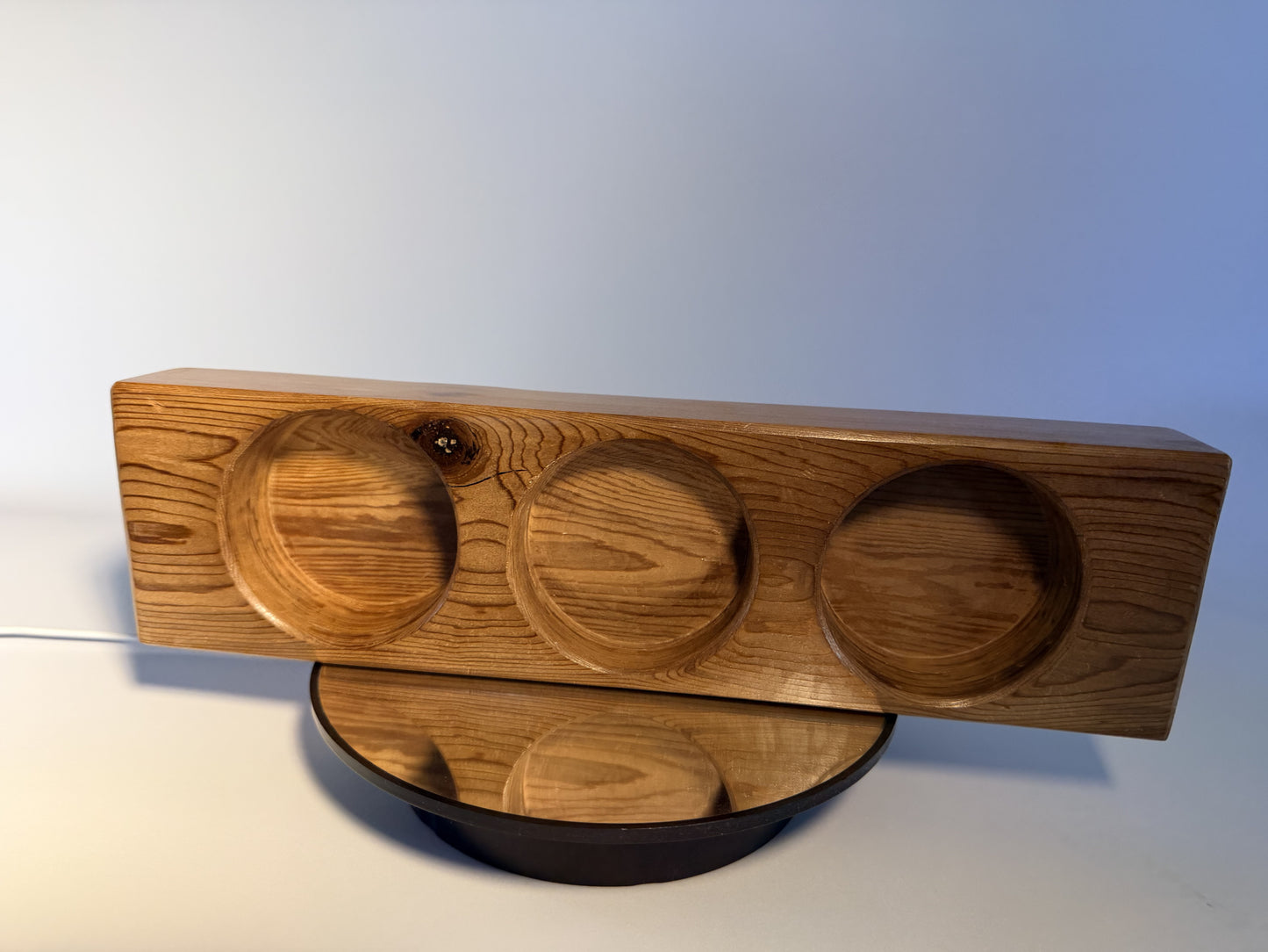 Reclaimed Douglas fir candle holder three-quarter view