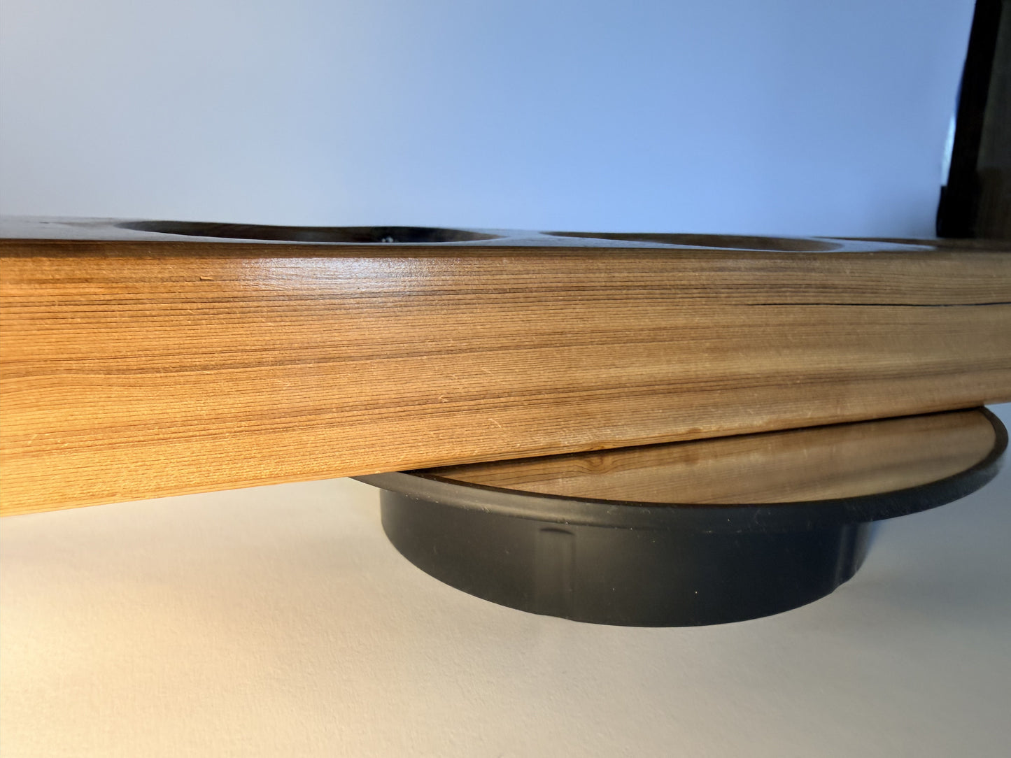 Reclaimed Douglas fir candle holder profile view