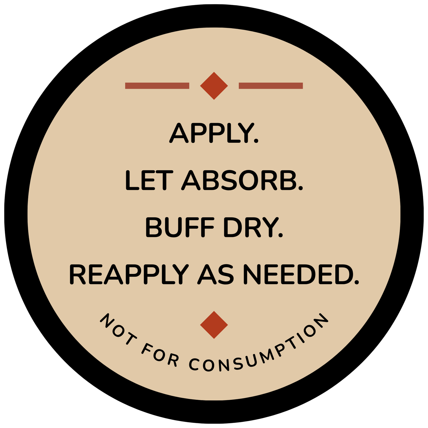 JMMS Mountain Board Butter — back label: apply, let absorb, buff dry, reapply as needed; not for consumption
