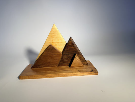 Mountain Ridgeline sculpture straight on, showing all four layered peaks and the base